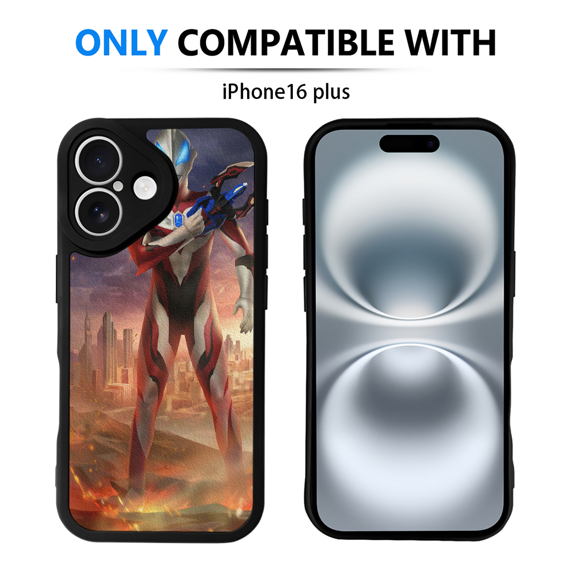 （画像用） ウルトラマン Ultraman 【iPhone 16シリーズ対応】シリコンスマホケース（レザー調） 材質：シリコン